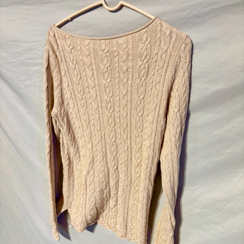 $$SOLD$$ Lauren Ralph Lauren Women's Crew Cream Sweater Size L - Picture 7 of 11